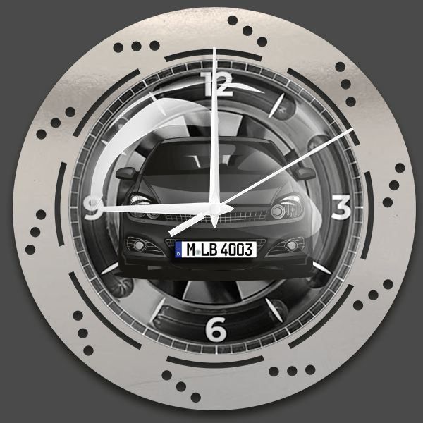 Astra GTC Wanduhr personalisiert mit deinem Auto u. Kennzeichen!