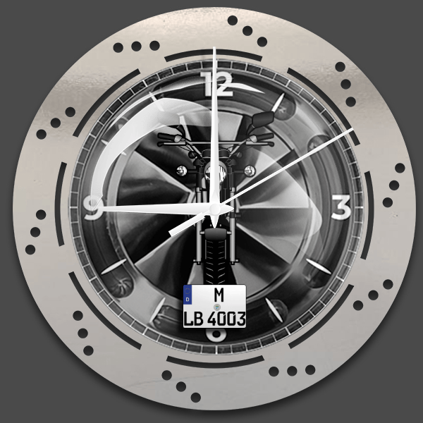 RV 125 Wanduhr personalisiert mit deinem Motorrad u. Kennzeichen!