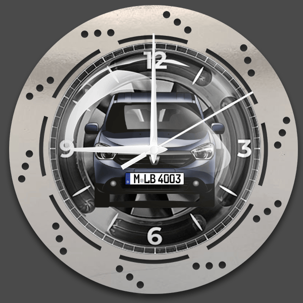 Lodgy Kombi Wanduhr personalisiert mit deinem Auto u. Kennzeichen!
