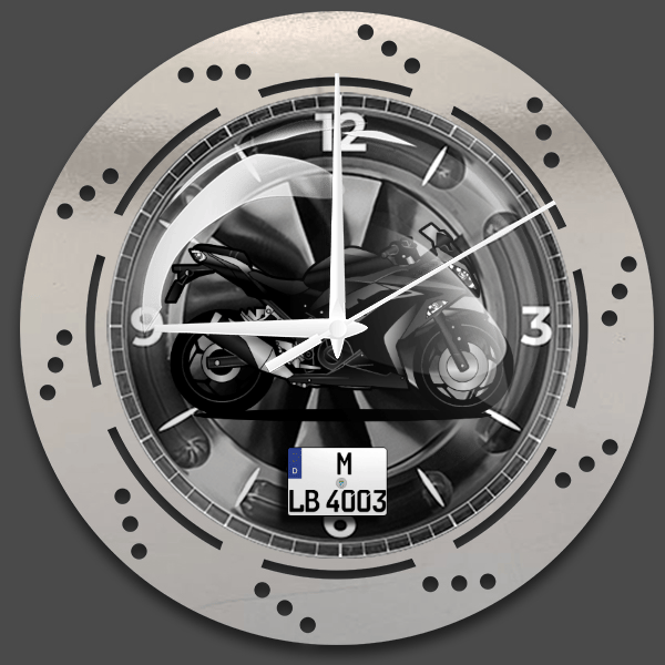 Ninja 300 Wanduhr personalisiert mit deinem Motorrad u. Kennzeichen!