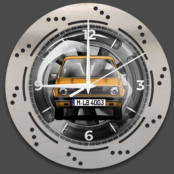 Caddy Wanduhr personalisiert mit deinem Auto u. Kennzeichen!