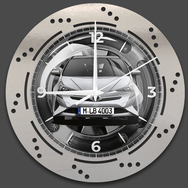 Prius+ Wanduhr personalisiert mit deinem Auto u. Kennzeichen!