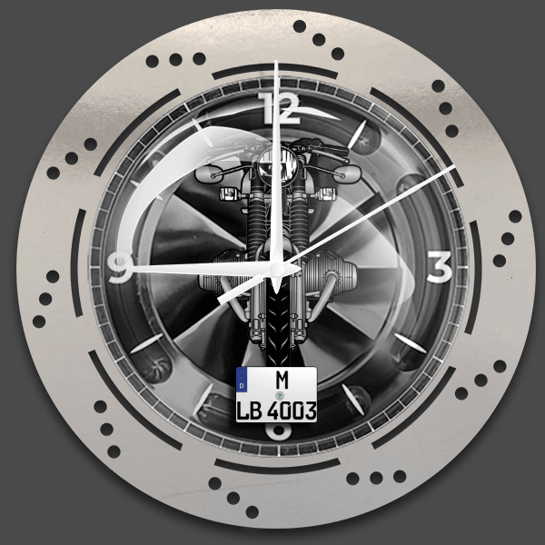 R 75 5 Wanduhr personalisiert mit deinem Motorrad u. Kennzeichen!