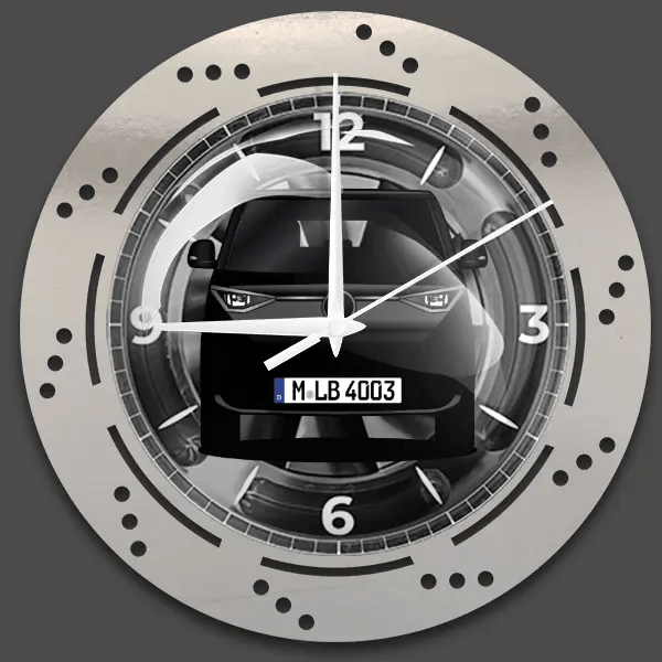 ID Buzz Wanduhr personalisiert mit deinem Auto u. Kennzeichen!