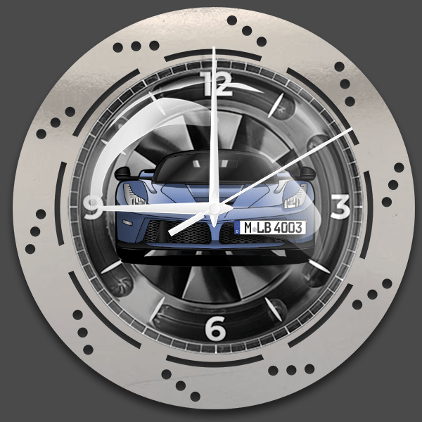 Laferrari Aperta Roadster Wanduhr personalisiert mit deinem Auto u. Kennzeichen!