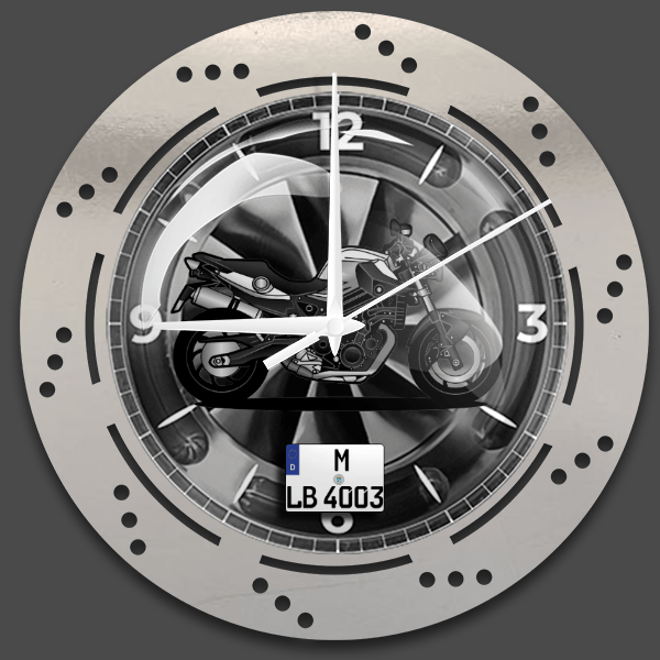 F 800 R Wanduhr personalisiert mit deinem Motorrad u. Kennzeichen!