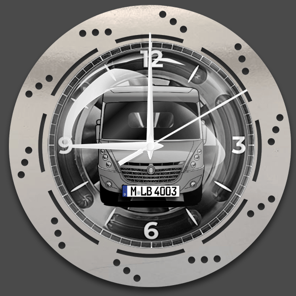 690 Wanduhr personalisiert mit deinem Wohnwagen u. Kennzeichen!