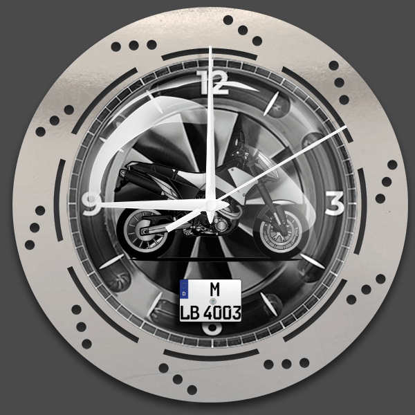640 Duke Wanduhr personalisiert mit deinem Motorrad u. Kennzeichen!