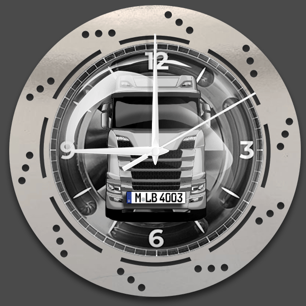 S Highline Wanduhr personalisiert mit deinem LKW u. Kennzeichen!