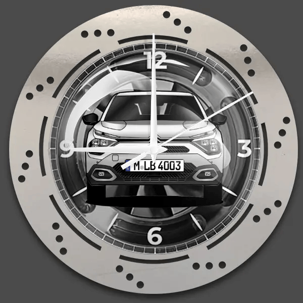 C4 X Wanduhr personalisiert mit deinem Auto u. Kennzeichen!