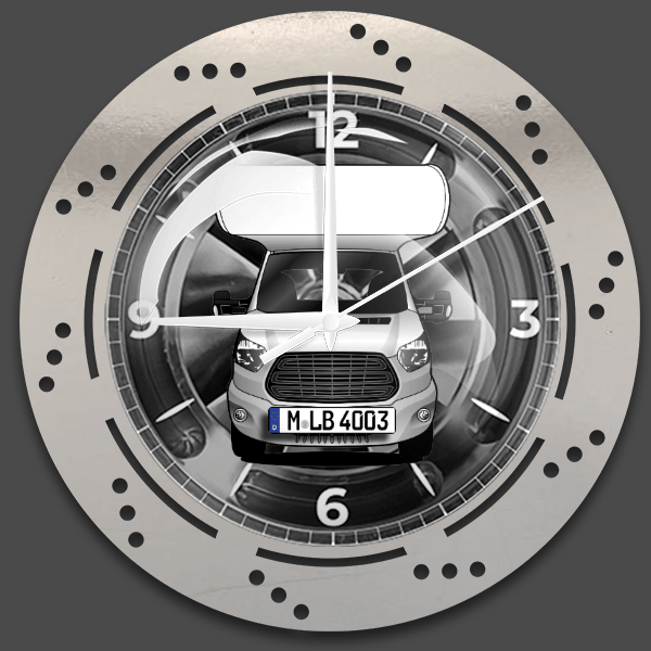 Flash Wanduhr personalisiert mit deinem Wohnwagen u. Kennzeichen!