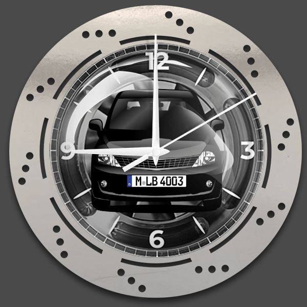 Tiida Wanduhr personalisiert mit deinem Auto u. Kennzeichen!