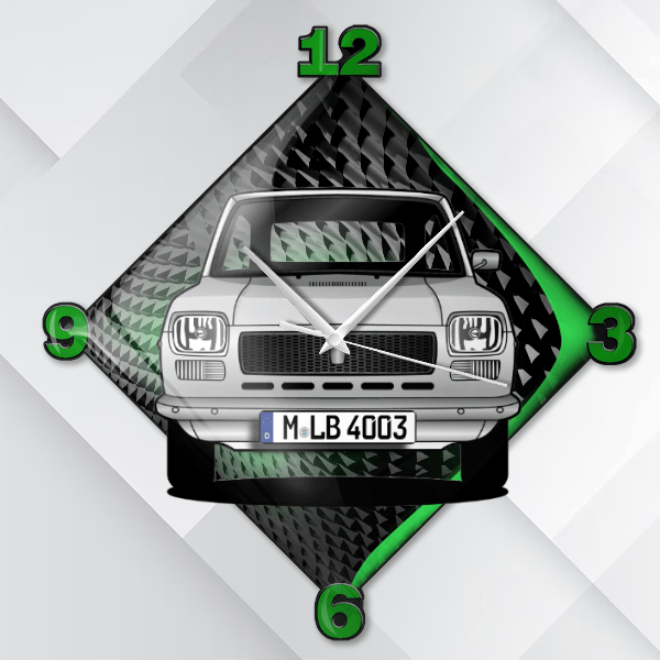 127 Wanduhr personalisiert mit deinem Auto u. Kennzeichen!