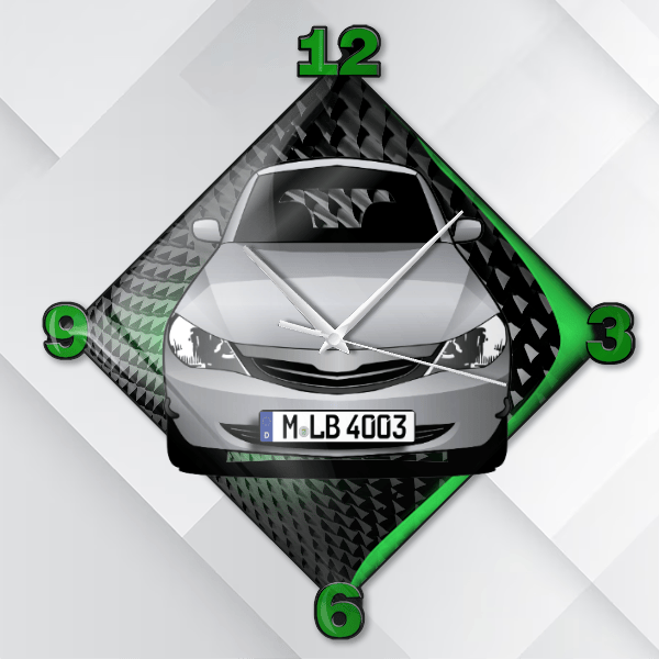 Impreza (5-Türer) Wanduhr personalisiert mit deinem Auto u. Kennzeichen!
