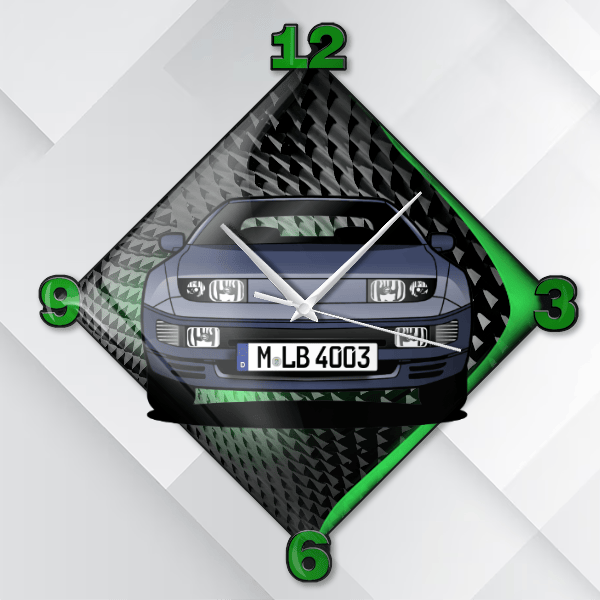 300 ZX Wanduhr personalisiert mit deinem Auto u. Kennzeichen!