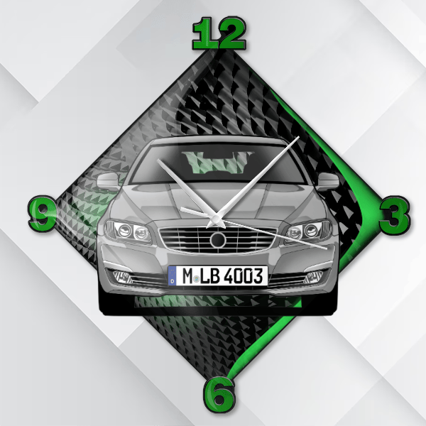S80 Wanduhr personalisiert mit deinem Auto u. Kennzeichen!