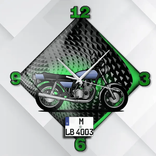 GS 750 Wanduhr personalisiert mit deinem Motorrad u. Kennzeichen!