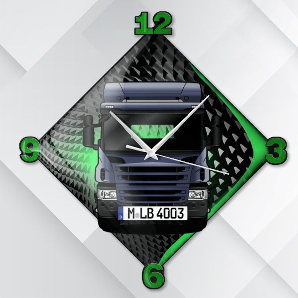 P-Reihe Wanduhr personalisiert mit deinem LKW u. Kennzeichen!