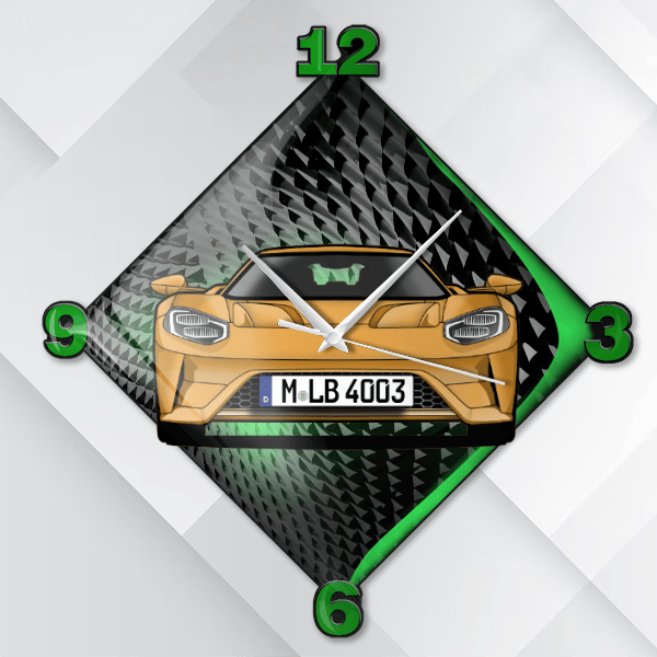GT Wanduhr personalisiert mit deinem Auto u. Kennzeichen!