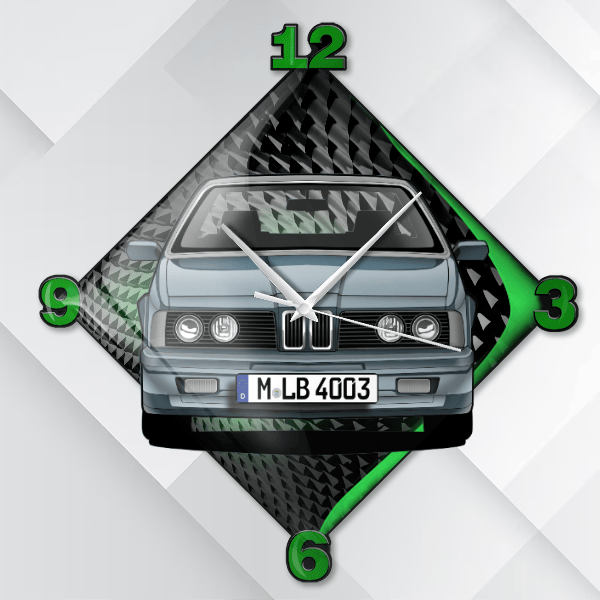 M6 Wanduhr personalisiert mit deinem Auto u. Kennzeichen!