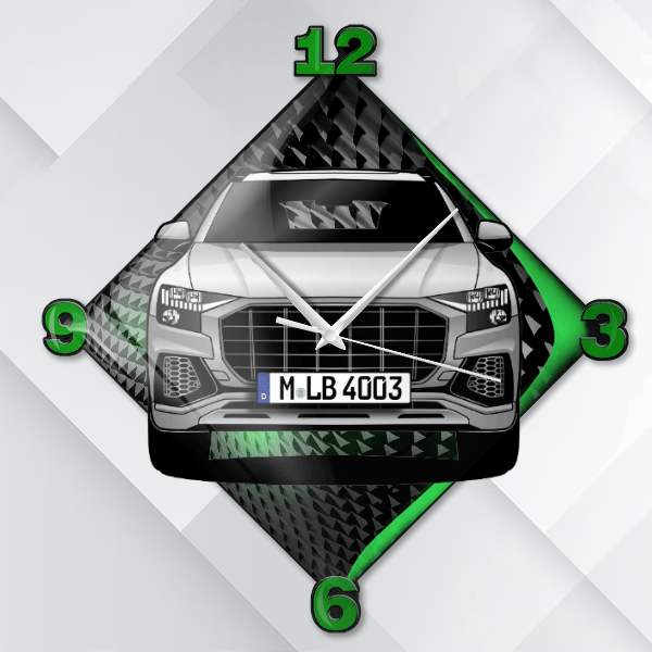 SQ8 Wanduhr personalisiert mit deinem Auto u. Kennzeichen!
