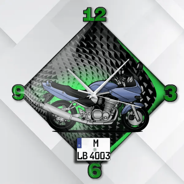 GSF 600 Wanduhr personalisiert mit deinem Motorrad u. Kennzeichen!