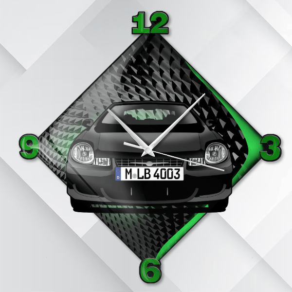 Neon Limousine Wanduhr personalisiert mit deinem Auto u. Kennzeichen!