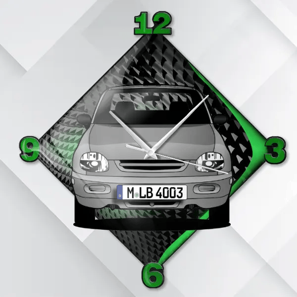 X-90 Wanduhr personalisiert mit deinem Auto u. Kennzeichen!