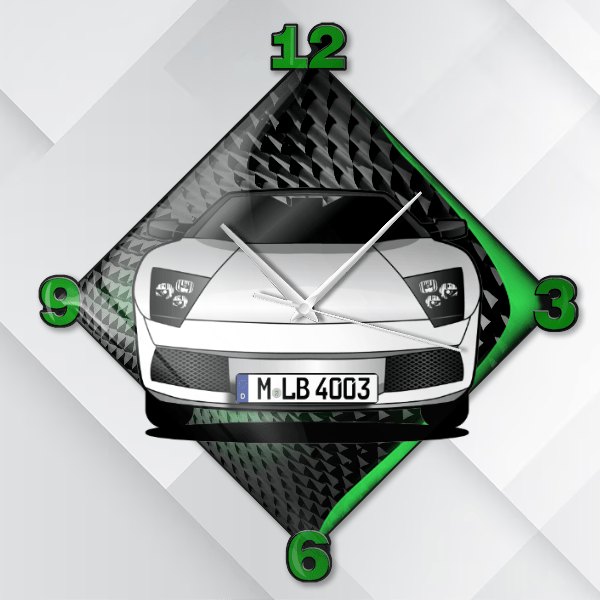 Murcielago Roadster Wanduhr personalisiert mit deinem Auto u. Kennzeichen!