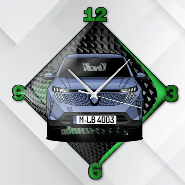 e-3008 Wanduhr personalisiert mit deinem Auto u. Kennzeichen!