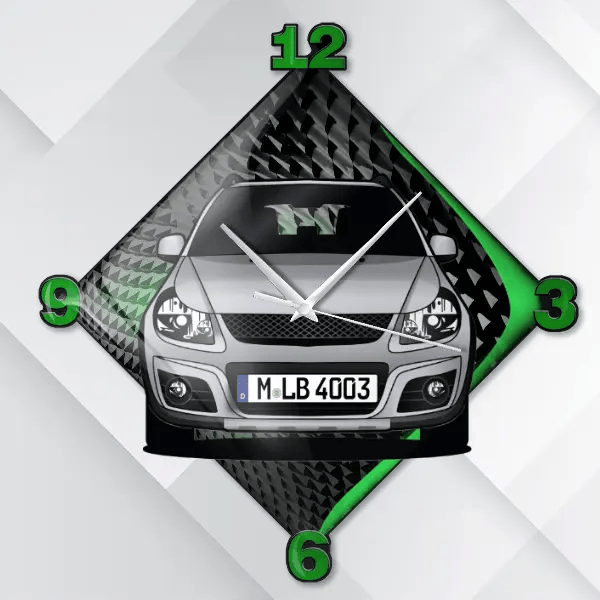 SX4 Wanduhr personalisiert mit deinem Auto u. Kennzeichen!