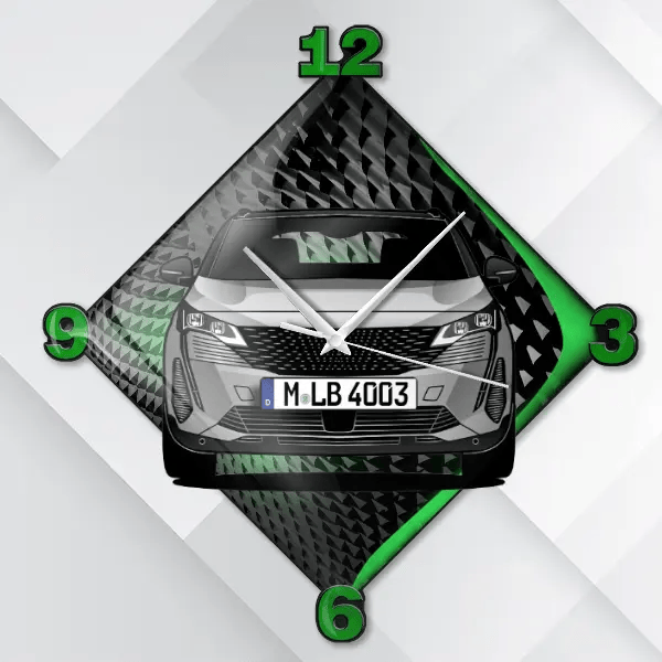 3008 Wanduhr personalisiert mit deinem Auto u. Kennzeichen!