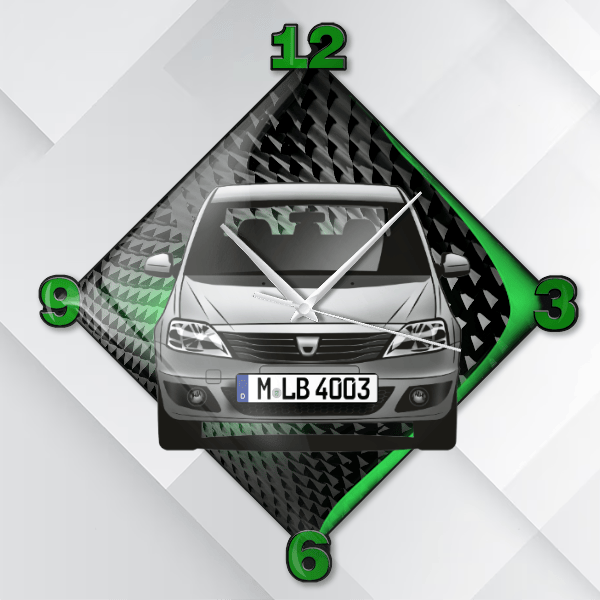 Logan Kombi Wanduhr personalisiert mit deinem Auto u. Kennzeichen!
