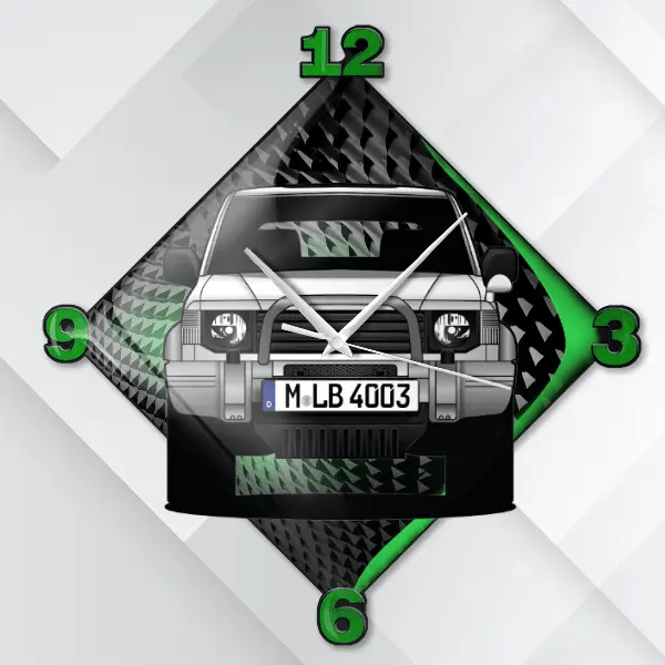 Pajero V20 Wanduhr personalisiert mit deinem Auto u. Kennzeichen!