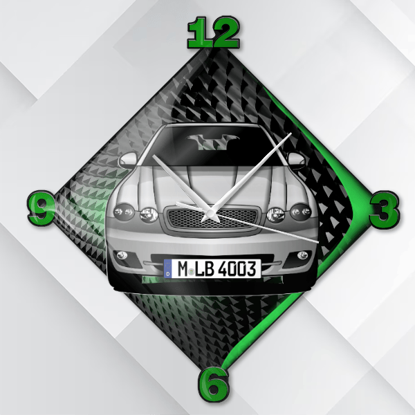 X-Type Combi Wanduhr personalisiert mit deinem Auto u. Kennzeichen!