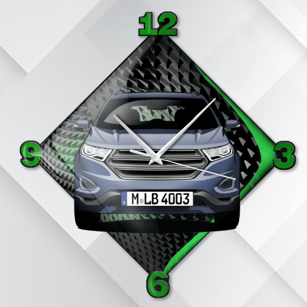 Edge Wanduhr personalisiert mit deinem Auto u. Kennzeichen!