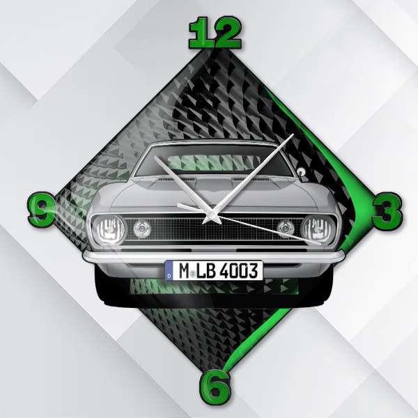 Camaro Wanduhr personalisiert mit deinem Auto u. Kennzeichen!