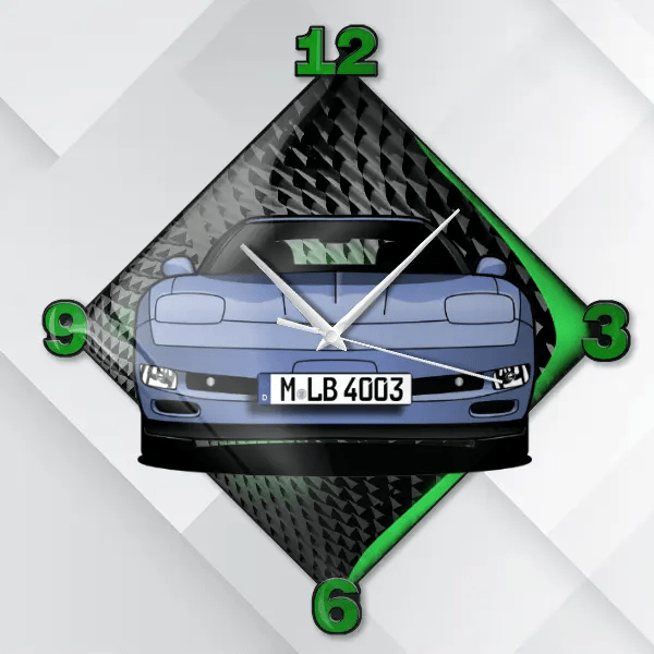 C5 Wanduhr personalisiert mit deinem Auto u. Kennzeichen!