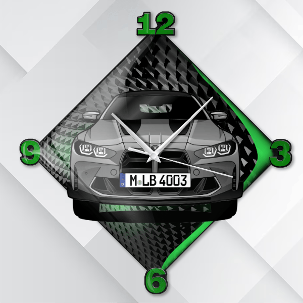 M4 CSL Wanduhr personalisiert mit deinem Auto u. Kennzeichen!