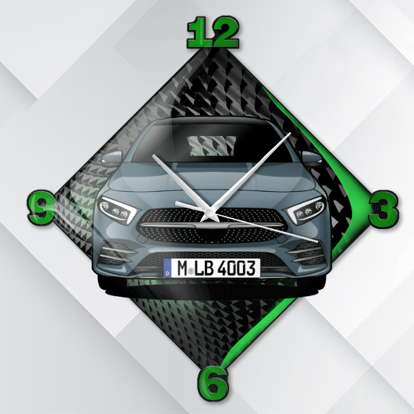 A-Klasse L Wanduhr personalisiert mit deinem Auto u. Kennzeichen!