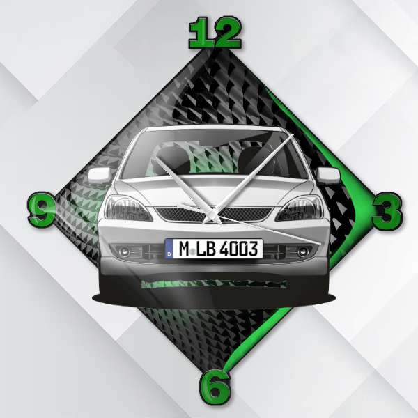 Lancer Kombi Wanduhr personalisiert mit deinem Auto u. Kennzeichen!