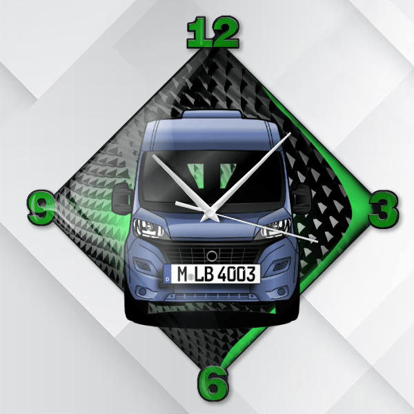 600 Wanduhr personalisiert mit deinem Wohnwagen u. Kennzeichen!