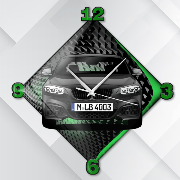 2er Reihe Coupe Wanduhr personalisiert mit deinem Auto u. Kennzeichen!