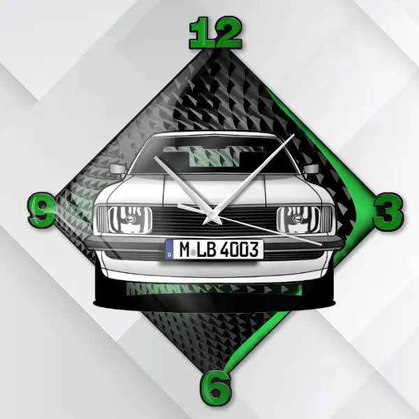 Taunus Wanduhr personalisiert mit deinem Auto u. Kennzeichen!