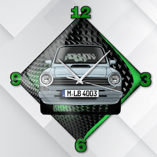 A112 Wanduhr personalisiert mit deinem Auto u. Kennzeichen!