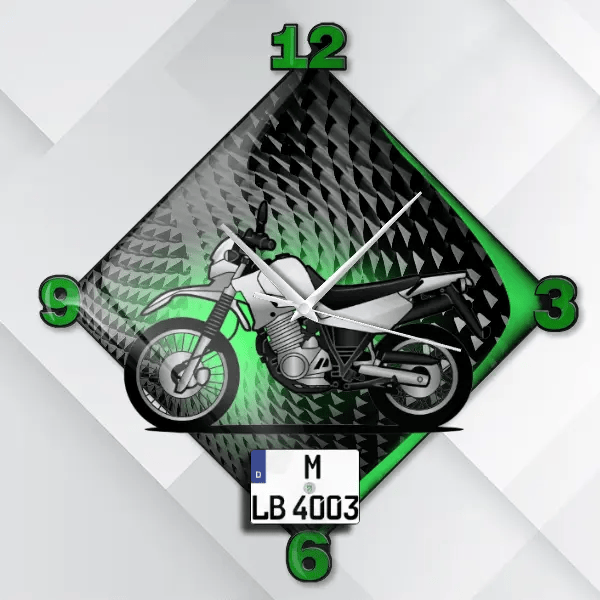 XT600 Wanduhr personalisiert mit deinem Motorrad u. Kennzeichen!