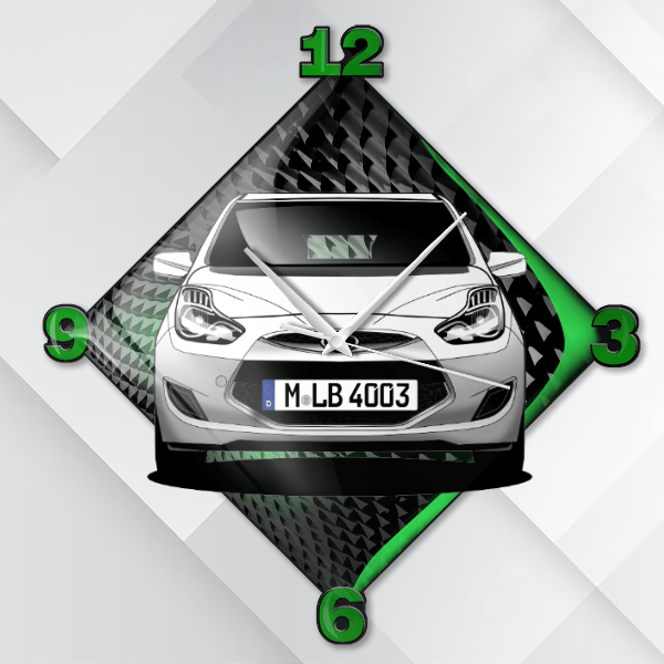 ix20 Wanduhr personalisiert mit deinem Auto u. Kennzeichen!