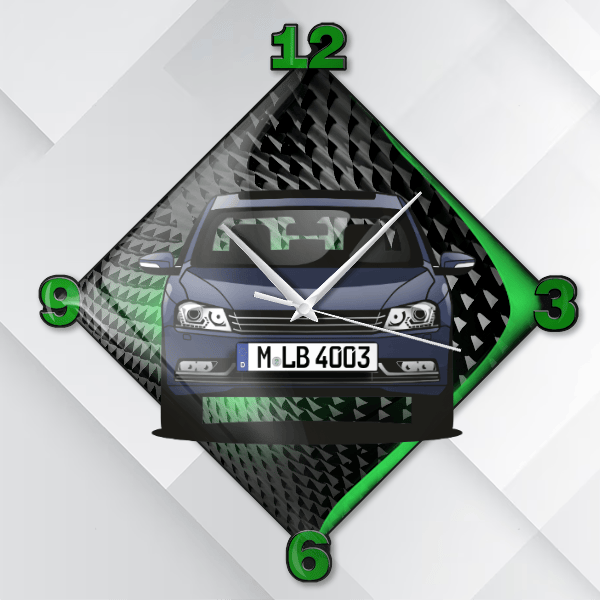 Passat Limousine Wanduhr personalisiert mit deinem Auto u. Kennzeichen!