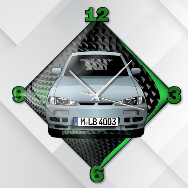 200 SX Wanduhr personalisiert mit deinem Auto u. Kennzeichen!