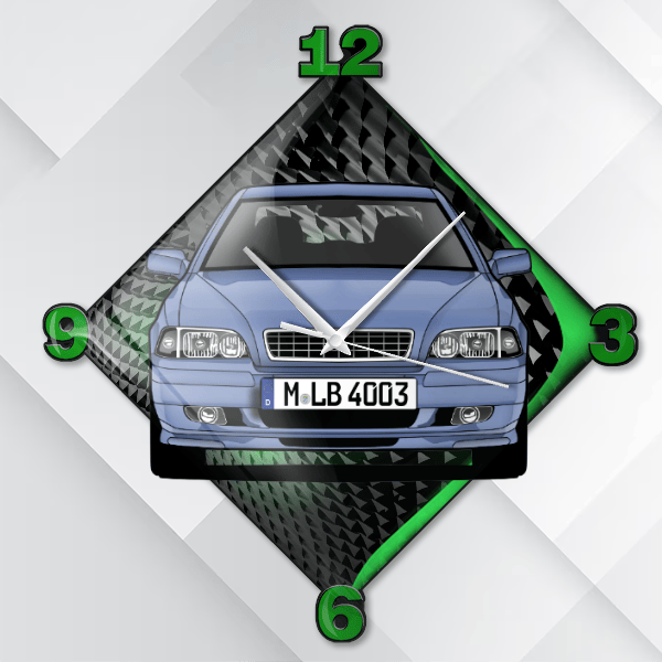 S40 Wanduhr personalisiert mit deinem Auto u. Kennzeichen!